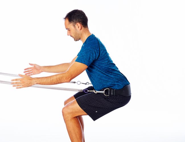 Assisted pilates squat for Trendelenburg gait